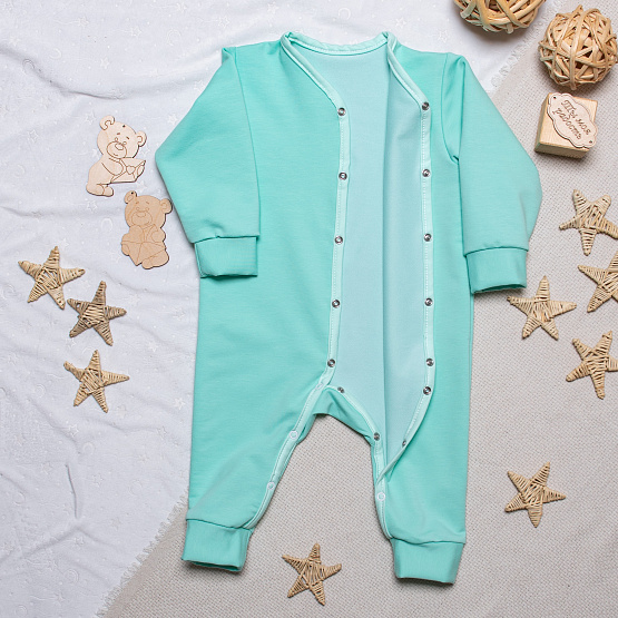 М-493 Комбинезон на кнопках с манжетами,мята рост 68