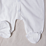 №М-466 Комбинезон-слип детский на кнопках с принтом, молочный, рост 56