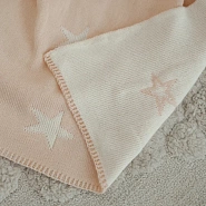 ПВ-41 Плед вязаный двухсторонний Звезда. Бежевый