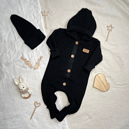 К-505 Черный комбинезон + шапочка