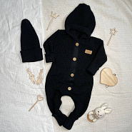 К-505 Черный комбинезон + шапочка