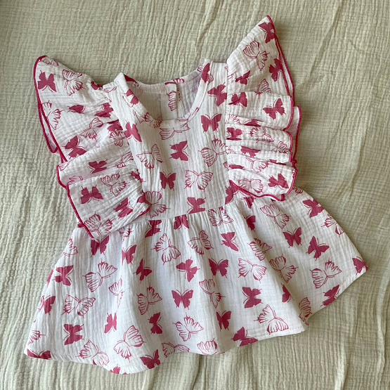 К-510 Костюм из муслина для девочки. Розовый