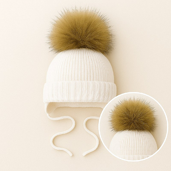 Б-298 Шапочка вязаная с помпоном 