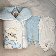 474 Комплект на выписку Обнимашка. Голубой