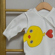 №Д-27 Боди длинный рукав на кнопках с принтом , рост 56