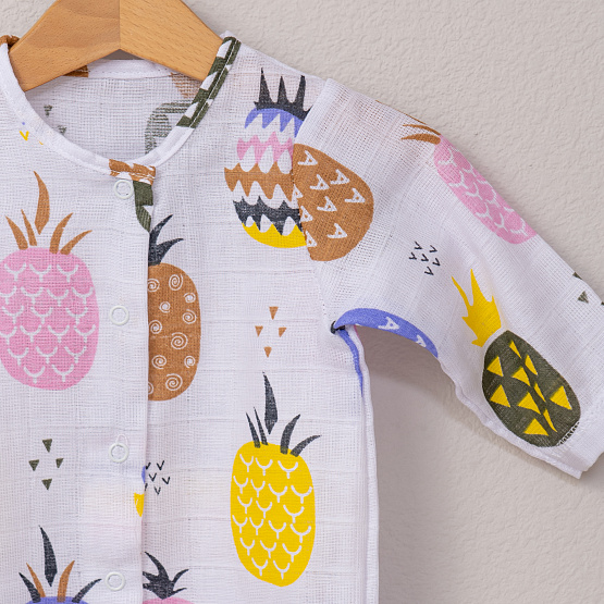 М-512 Комбинезон-слип из муслина, ананасы, рост 62