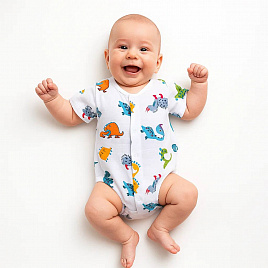 Д-33 Боди детское, муслин набивной, Дино