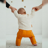 К-331 Костюм, штаны и рубашечка из муслина (горч.+мол.)