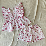 К-510 Костюм из муслина для девочки. Розовый