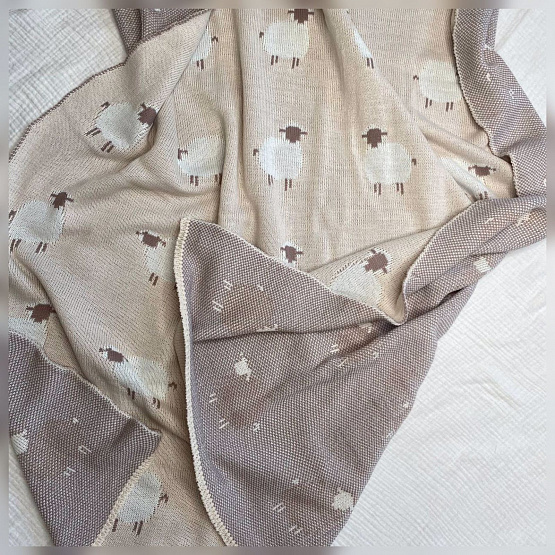 ПВ-40 Плед вязаный Овечки