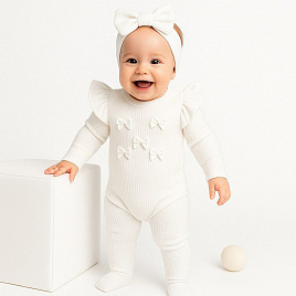 Боди с длинным рукавом+ повязка бант 