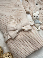 КВ-102 Вязаный комплект на выписку. Бежевый